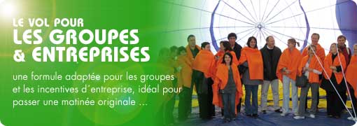 tour en ballon, vol en groupe, vol incentive